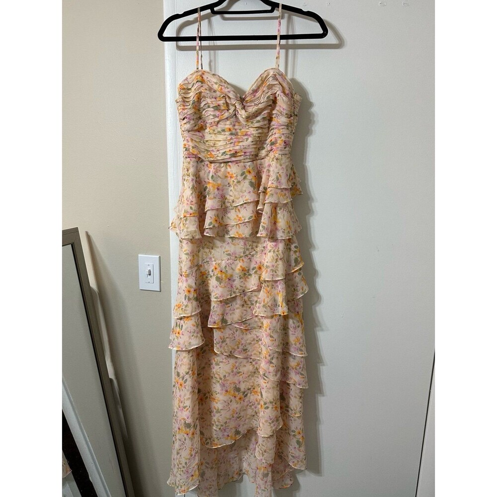 ASTR Coline Ruffle Chiffon Maxi Dress NWT